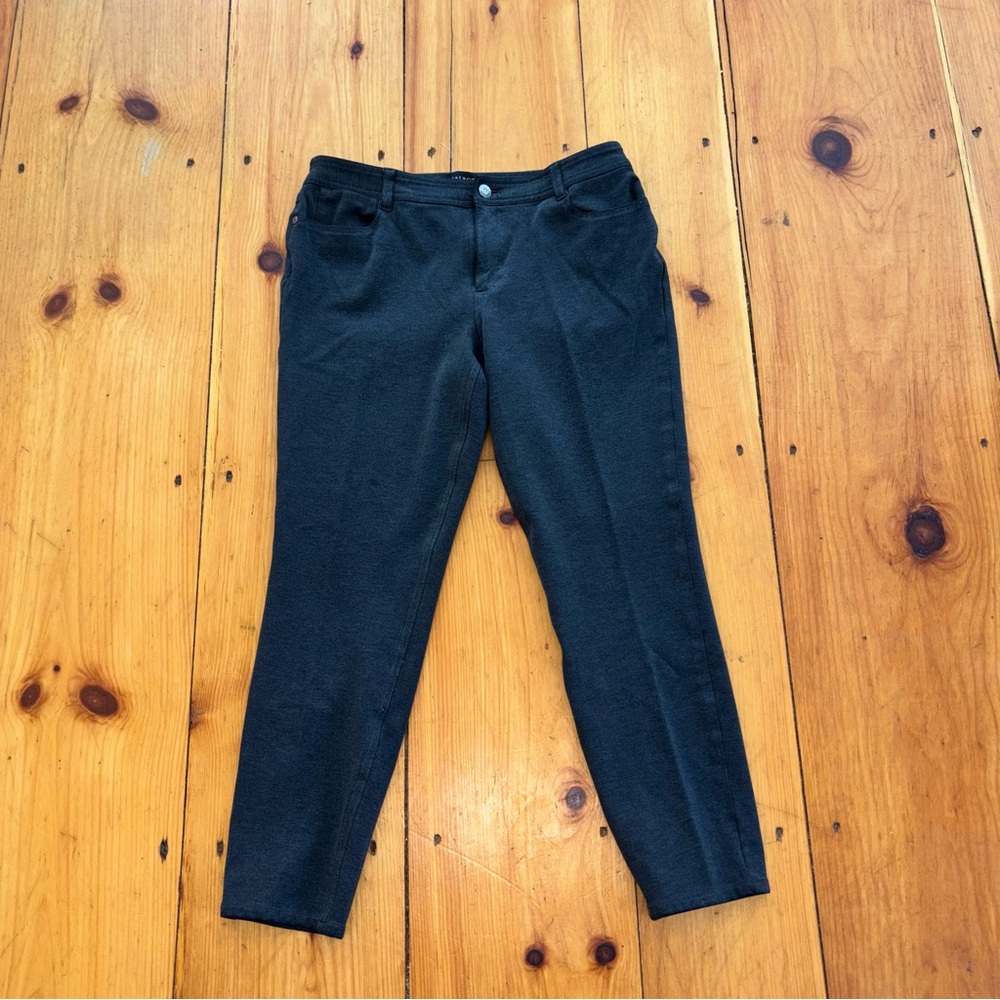 Talbots Gray Ponte Slim Straight Pants Size 8